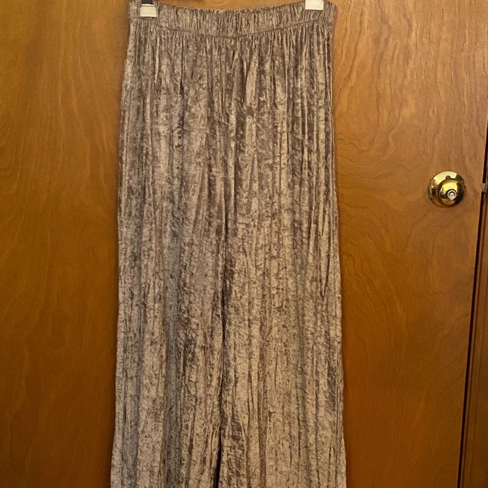Crushed Velvet Palazzo Pants.